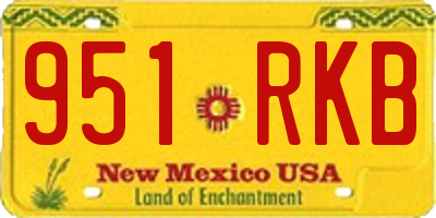 NM license plate 951RKB
