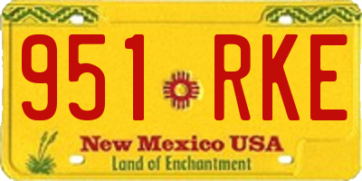 NM license plate 951RKE