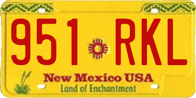 NM license plate 951RKL