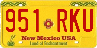 NM license plate 951RKU
