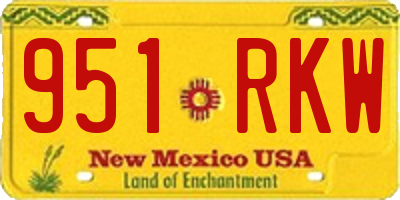 NM license plate 951RKW