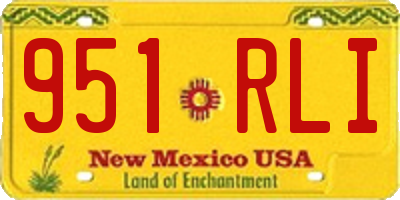 NM license plate 951RLI