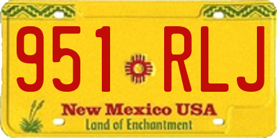 NM license plate 951RLJ