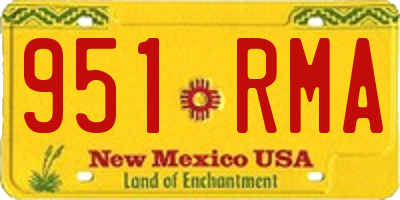 NM license plate 951RMA
