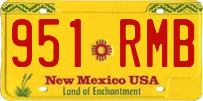 NM license plate 951RMB