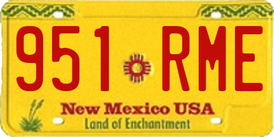 NM license plate 951RME