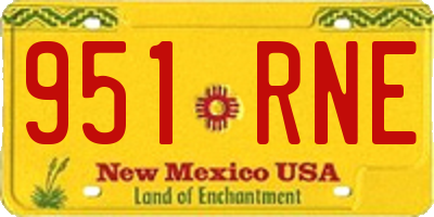 NM license plate 951RNE