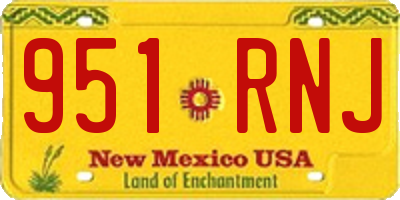 NM license plate 951RNJ