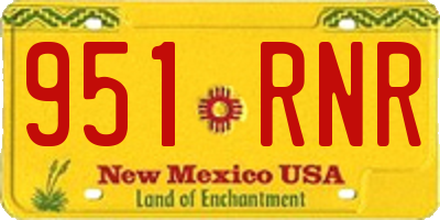 NM license plate 951RNR