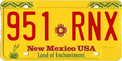 NM license plate 951RNX