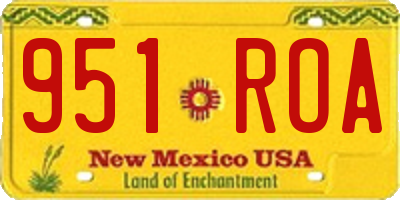 NM license plate 951ROA