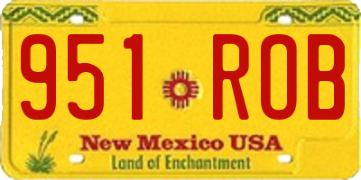 NM license plate 951ROB