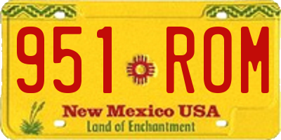NM license plate 951ROM