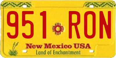 NM license plate 951RON