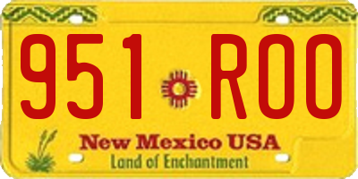 NM license plate 951ROO