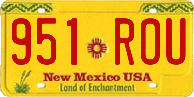 NM license plate 951ROU