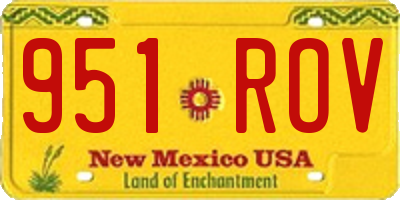 NM license plate 951ROV
