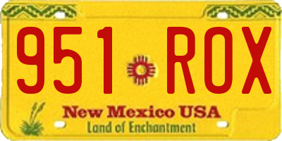 NM license plate 951ROX
