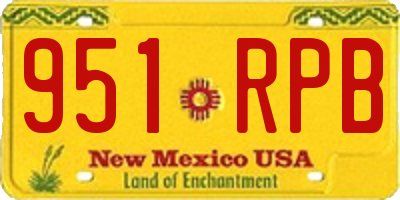 NM license plate 951RPB