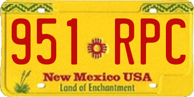 NM license plate 951RPC