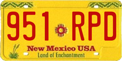 NM license plate 951RPD