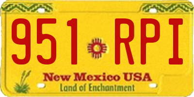 NM license plate 951RPI
