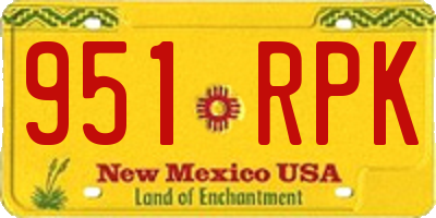 NM license plate 951RPK
