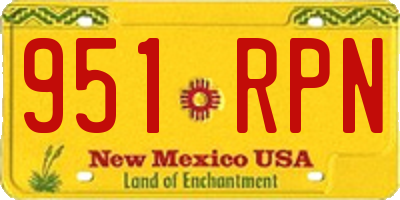 NM license plate 951RPN