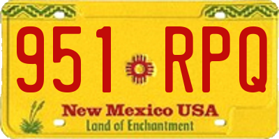NM license plate 951RPQ