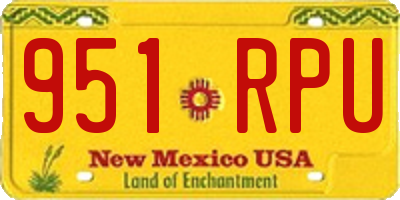 NM license plate 951RPU