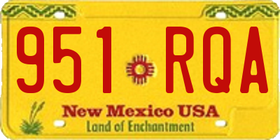 NM license plate 951RQA