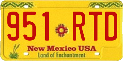 NM license plate 951RTD