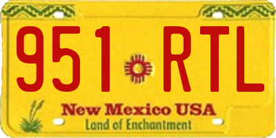 NM license plate 951RTL