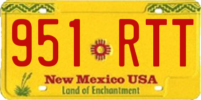 NM license plate 951RTT