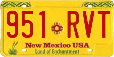 NM license plate 951RVT