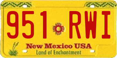 NM license plate 951RWI