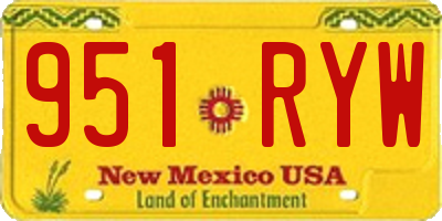 NM license plate 951RYW