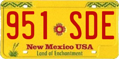 NM license plate 951SDE