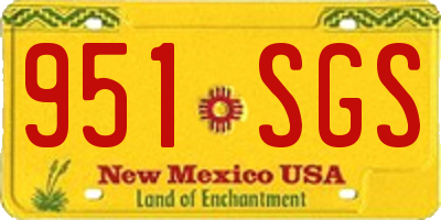 NM license plate 951SGS