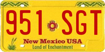 NM license plate 951SGT