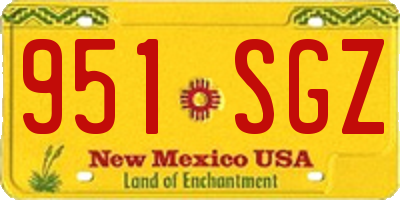 NM license plate 951SGZ