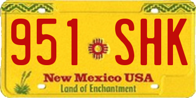 NM license plate 951SHK