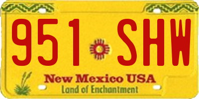 NM license plate 951SHW
