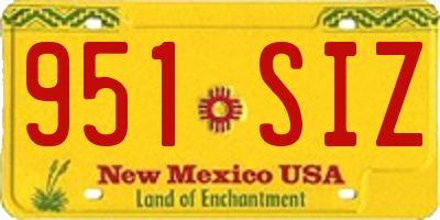 NM license plate 951SIZ