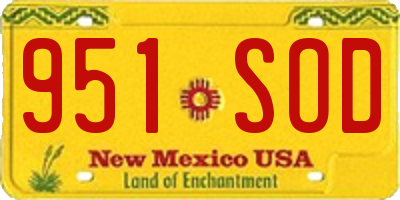 NM license plate 951SOD