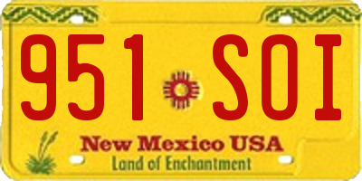 NM license plate 951SOI