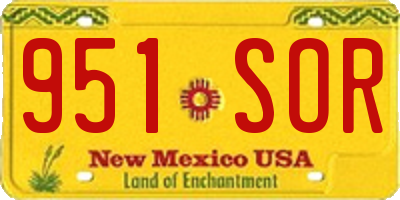 NM license plate 951SOR