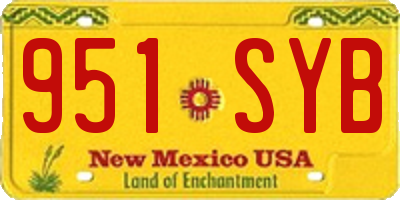 NM license plate 951SYB