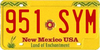 NM license plate 951SYM
