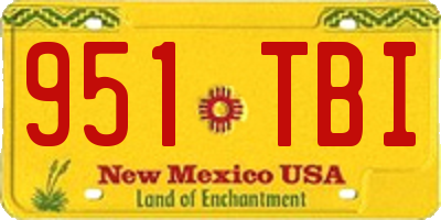 NM license plate 951TBI